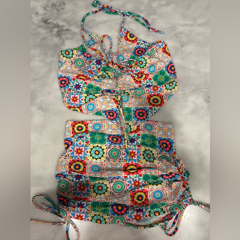 Kiki The Brand Dress Multicolor Women’s Skirt & Top Size M Beach Sail Theme
